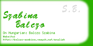 szabina balczo business card